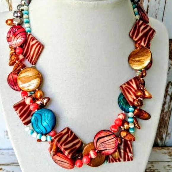 The Girl With Kaleidoscope Eyes Jewelry - Colorful Artisan Freshwater Pearl Necklace